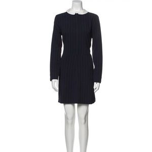 GANNI Navy Blue Crew Neck Mini Dress Sz 34